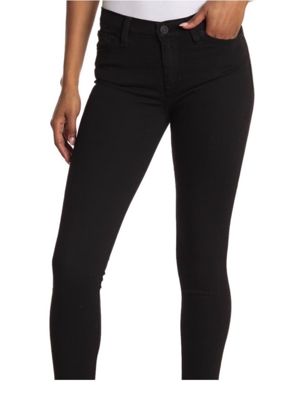 Hudson   Black Natalie Super Skinny Stretch High-Rise Jeans Black Size 29